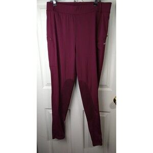 Willit Woman's XL Burgundy Riding Pants With Knee Patch Stretch Zip Pockets